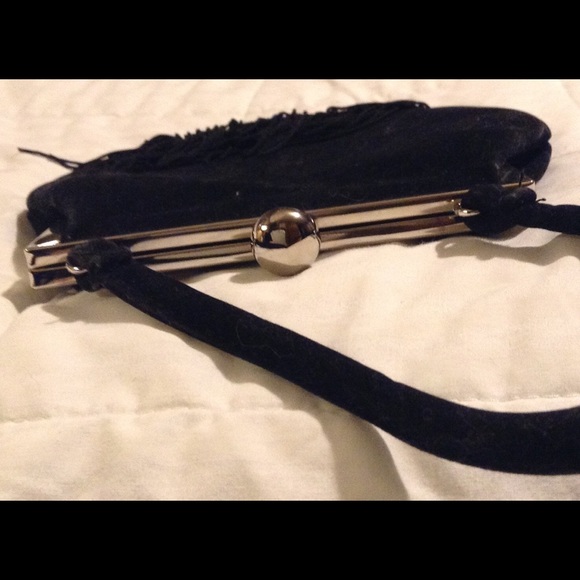 LOVELY BOHO BLACK EVENING BAG - Picture 5 of 8